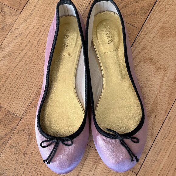 J. Crew Satin Ballet Flats, Size 7.5 - Picture 2 of 5